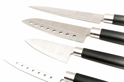 kitchen knives on a white background