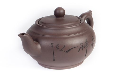 Chinese teapot on white background