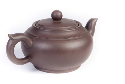 Chinese teapot on white background