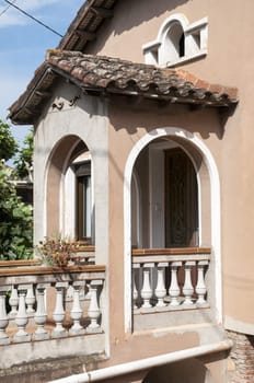 architecture of a house with a small entrance