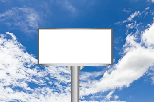 Billbroad with empty screen against blue sky background