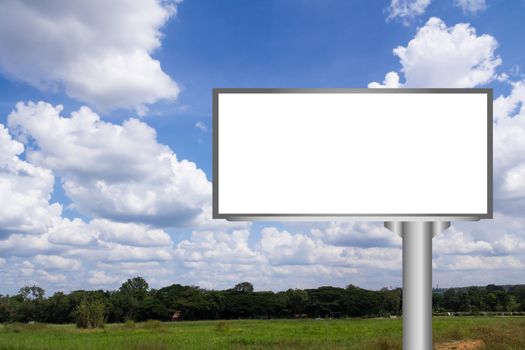 Billbroad with empty screen against blue sky background