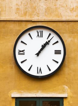 The vintage clock  on wall from old building  style