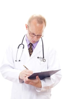 Professional medical doctor checking the waiting list