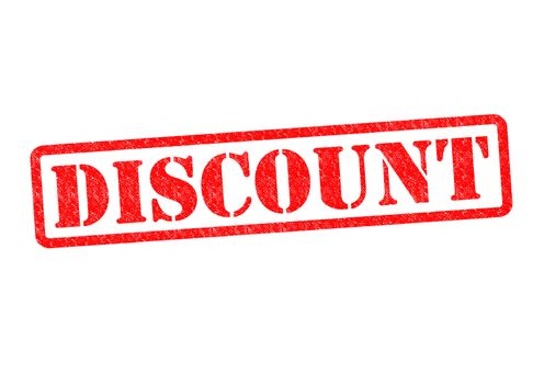 DISCOUNT Rubber Stamp over a white background.