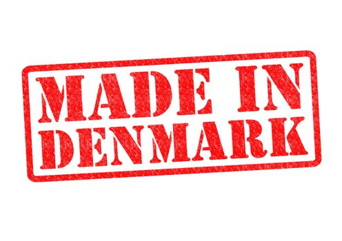 MADE IN DENMARK Rubber Stamp over a white background.