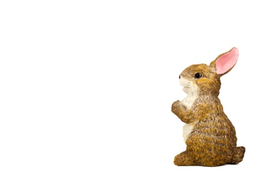 Rabbit Ceramic Sculpture over a white background.