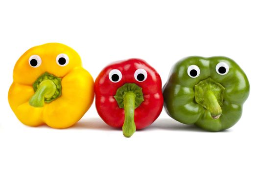 Bell Pepper Characters over a white background.