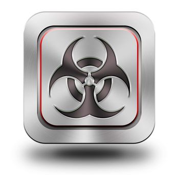 Biohazard, aluminum, steel, chromium, glossy, icon, button, sign, icons, buttons, crazy colors