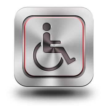 Accessibilit, aluminum or steel, chromium, glossy, icon, button, sign, icons, buttons, crazy colors