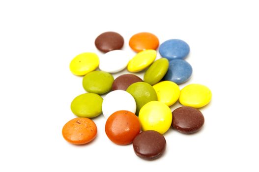 colorful candies on a white background