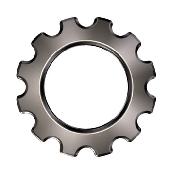 metal gear wheel on white background - 3d illustration