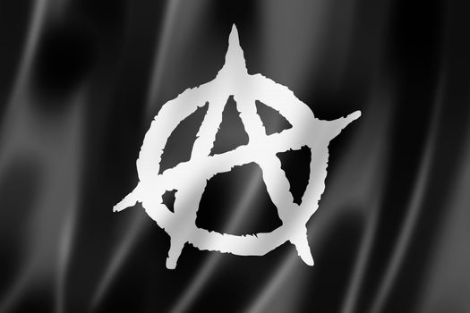 Anarchy flag, three dimensional render, textured