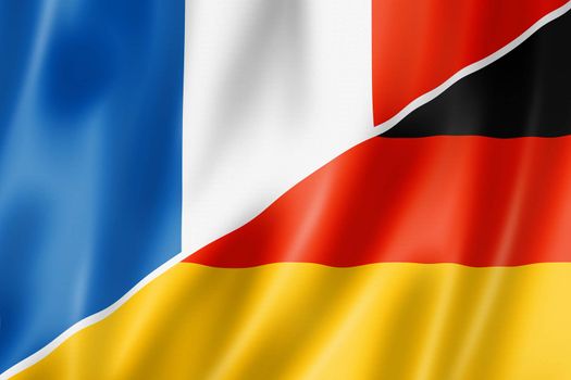 Mixed France and Germany flag, three dimensional render, illustration