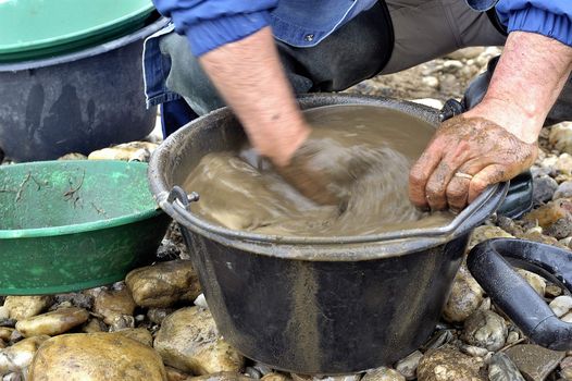 Cardet - France - May 18th, 19th and 20th, 2013 - European Cup of the gold diggers in river.