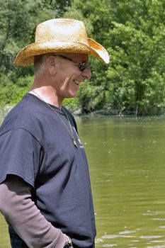 Cardet - France - May 18th, 19th and 20th, 2013 - European Cup of the gold diggers in river. a controller amused by a competitor