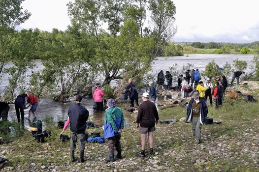 Cardet - France - May 18th, 19th and 20th, 2013 - European Cup of the gold diggers in river. tests equips some with the sluice