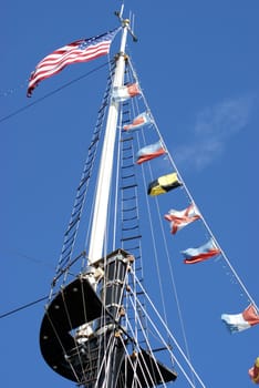 The top of a tall ship from the USA.