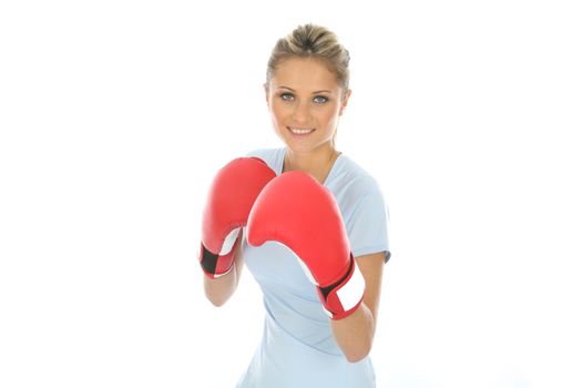 Woman Wearing Boxing Gloves