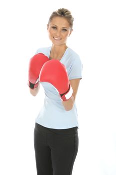 Woman Wearing Boxing Gloves