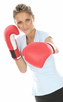 Woman Wearing Boxing Gloves