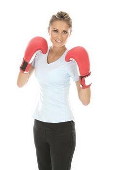 Woman Wearing Boxing Gloves