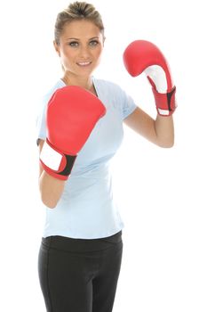 Woman Wearing Boxing Gloves