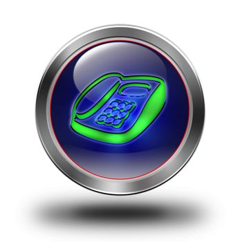 Phone, glossy icon, button, crazy colors, Glossy metallic buttons.