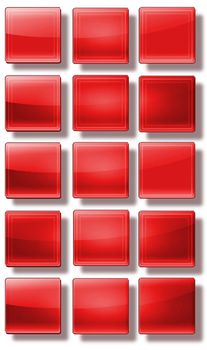 Set of web buttons made ������of glass, shiny, colorful, square, rectangle, circle,