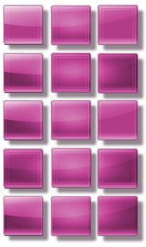 Set of web buttons made ������of glass, shiny, colorful, square, rectangle, circle,