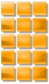 Set of web buttons made ������of glass, shiny, colorful, square, rectangle, circle,