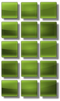 Set of web buttons made ������of glass, shiny, colorful, square, rectangle, circle,