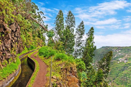 Madeira, hiking along irrigation channel (Levada)