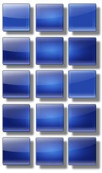 Set of web buttons made ������of glass, shiny, colorful, square, rectangle, circle,