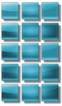 Set of web buttons made ������of glass, shiny, colorful, square, rectangle, circle,