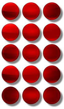 Set of web buttons made ������of glass, shiny, colorful, square, rectangle, circle,