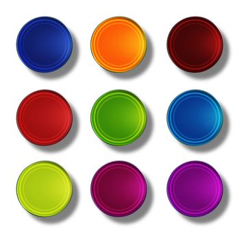 Set of web buttons made ������of glass, shiny, colorful, round