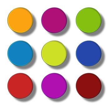 Set of web buttons made ������of glass, shiny, colorful, round