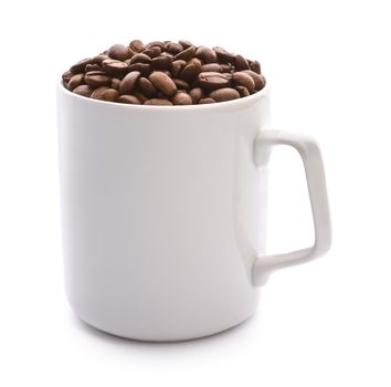 white mug with coffee grains