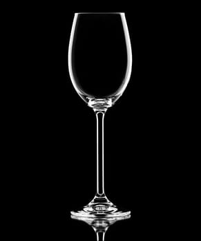 wineglass on a black background