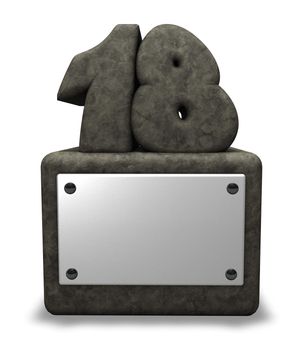 stone number eighteen on socket - 3d illustration