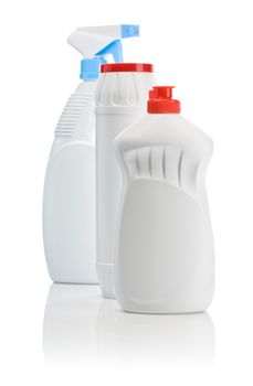 bottles and spray for kitchen cleaning