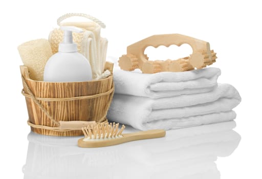 group of bathing accessories