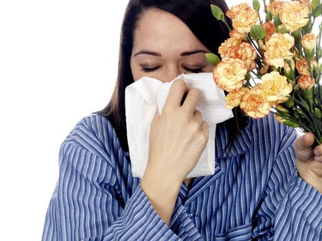 Young Woman with Hayfever. Model Released