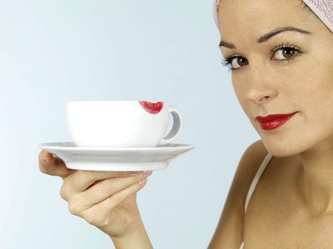 Young Woman Drinking Tea. Model Released