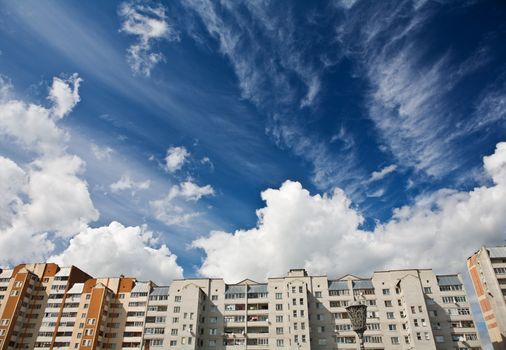 the house on a background of the sky