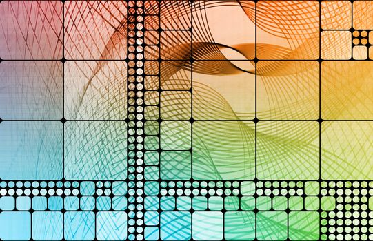 Colorful Squares Background with a Edit Blocks