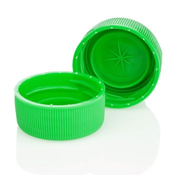 two green lid isolated