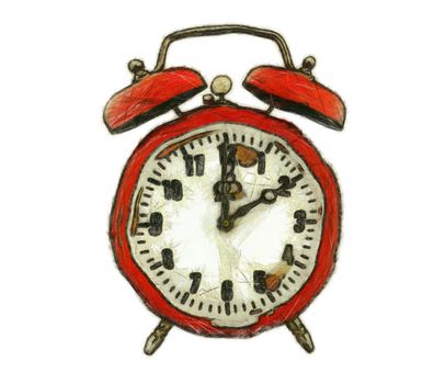 Drawing of the old alarm clock