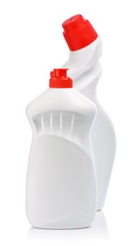 white bottles with red cover